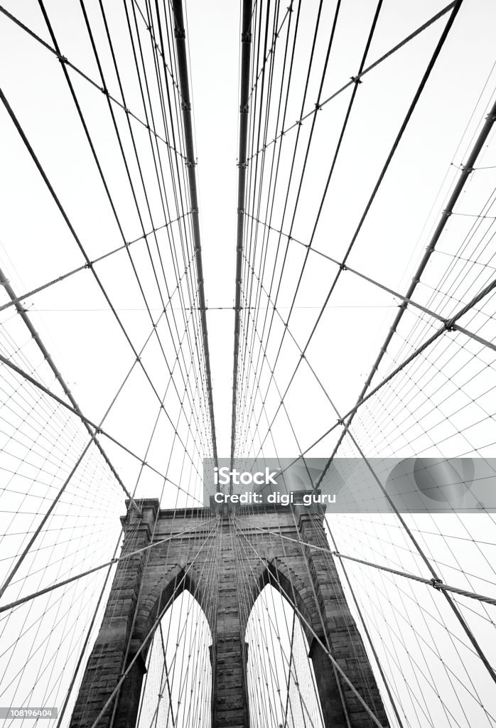 Brooklyn Bridge, (czarny i biały - Zbiór zdjęć royalty-free (Czarno biały)