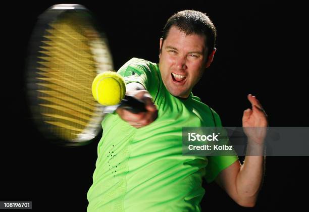 Foto de Tênis Forehand Smash e mais fotos de stock de Movimento desfocado - Movimento desfocado, Impacto, Bola