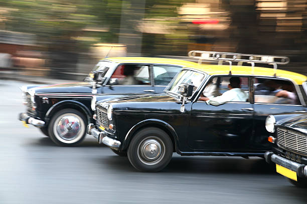 Indian taxi race stock photo