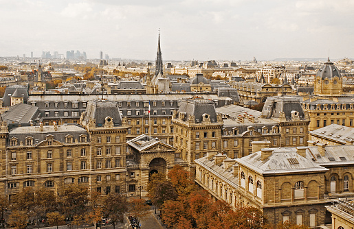 Exterior view of the Ministry of Justice which is a ministerial department of the Government of France, also known in French as la Chancellerie in Paris on April 24, 2022.