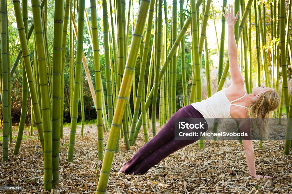 Yoga in bambù - Foto stock royalty-free di Bambù - Graminacee