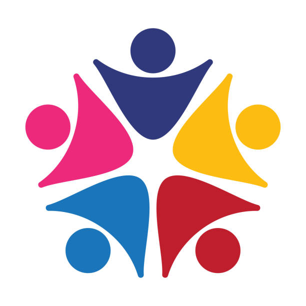 istock Five people heart in a circle holding hands.The summit workers are meeting in the same power room. 1081970600