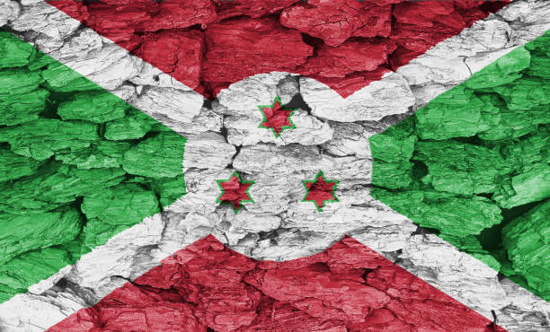 Waving realistic Burundi flag background. 3d illustration
