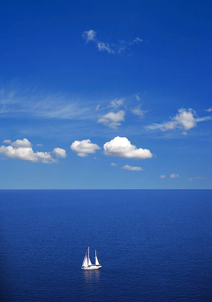 istock Aerial View of Sail Boat on Ocean 108197870