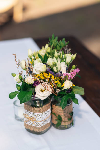 istock Beautiful flower decorations with candles for the wedding ceremony. 1081979214