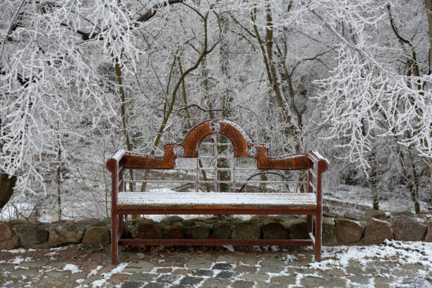 istock Wooden bench in the snow 1081983042