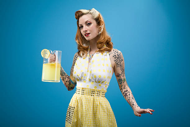 Pinup Lemonade Series  vintage pin up girl tattoo stock pictures, royalty-free photos & images