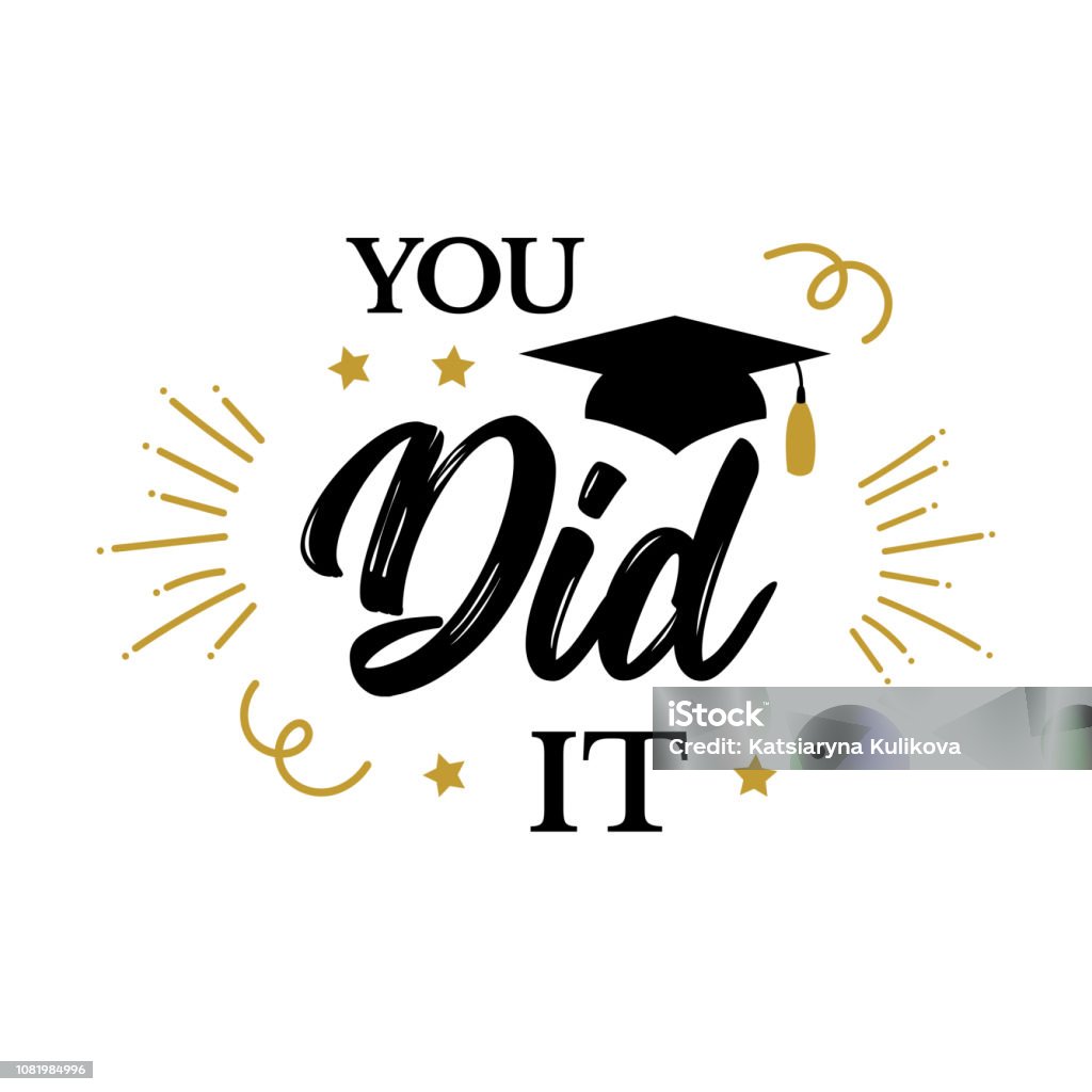 L'hai fatto congrats graduates classe del partito 2019 - arte vettoriale royalty-free di Celebrazione della laurea