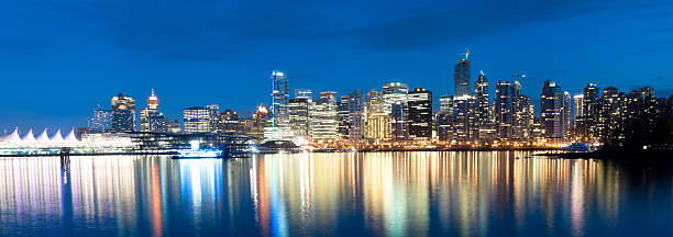 istock Panoramic View of Vancouver Skyline at Twilight (XXXL) 108198626