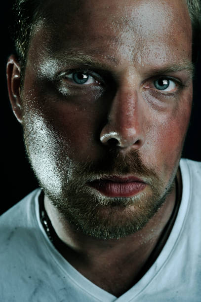 istock Low key portrait of dirty man 108198781