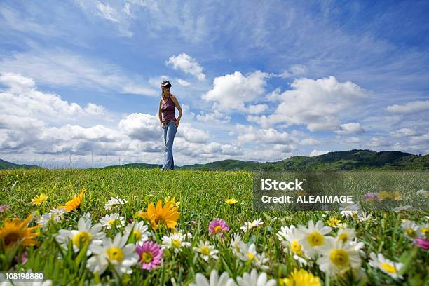 Machen Sie Einen Spaziergang In Meadow Stockfoto und mehr Bilder von Alm - Alm, Attraktive Frau, Berg
