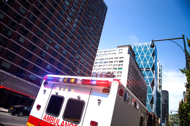 istock Ambulance in downtown responding to an emergency 1081993448