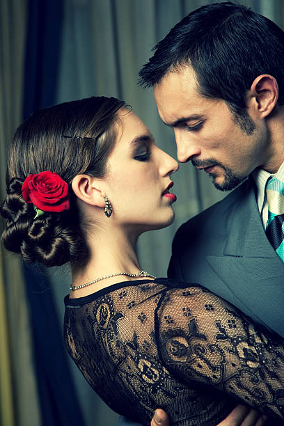 istock Portrait of Young Couple Doing Tango Dance 108199533