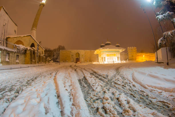Istanbul sultanahmet, snow and istanbul view