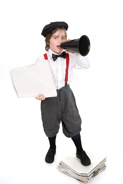 istock Retro Newsboy Selling Newspapers 108199643