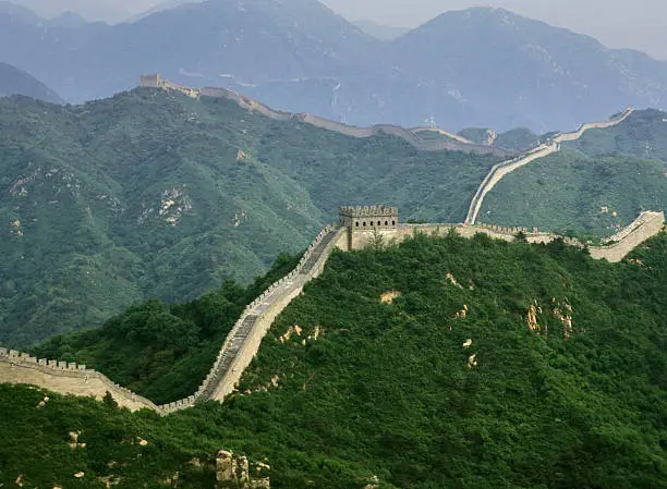 Photo of Great Wall of China Winding Over Mountain Tops Near Beijing