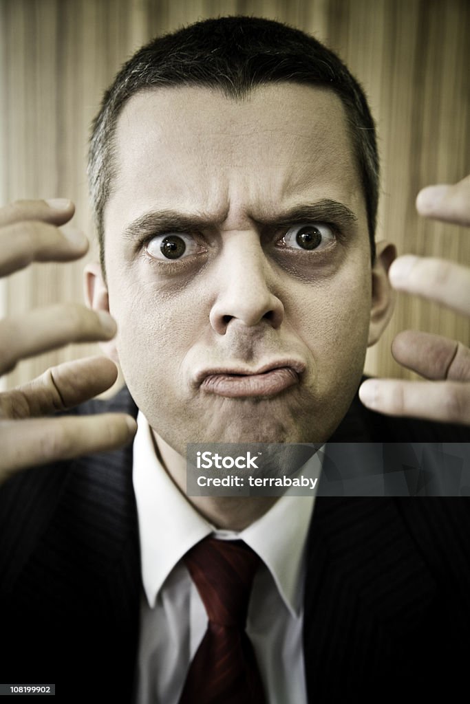 Angry 사업가 악수 공기 - 로열티 프리 으르렁거림 스톡 사진