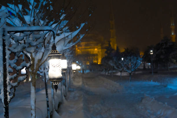 Istanbul sultanahmet, snow and istanbul view
