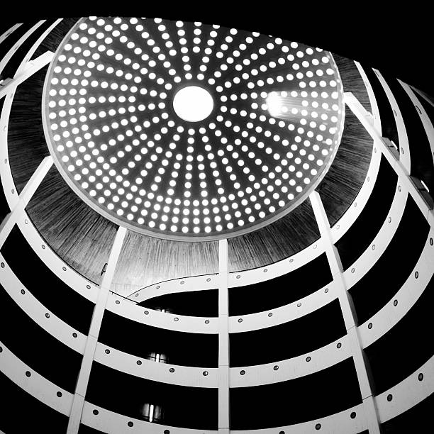 Black and white car park