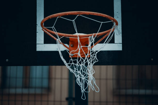 basketball basket in the city.