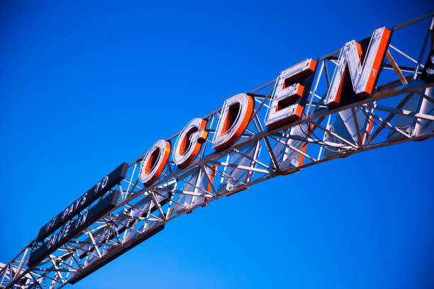 Ogden, Utah Sign welcoming vehicles into the city of Ogden, UT ogden utah photos stock pictures, royalty-free photos & images