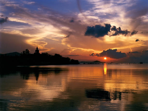 Beautiful sunrise across Florida Bay in the Everglades National Park. Florida. USA