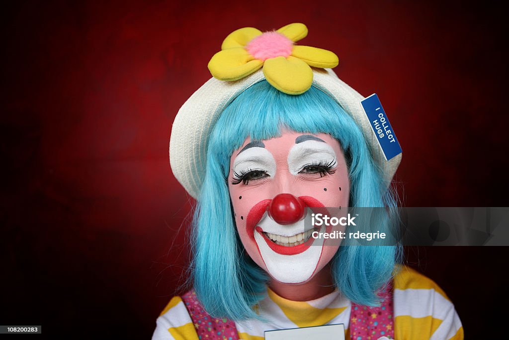 Feliz mujer payaso - Foto de stock de Payaso libre de derechos