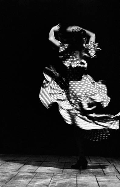 Portrait of Flamenco Dancer, Black and White stock photo