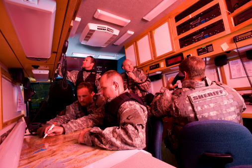 SWAT Team Inside Command Vehicle