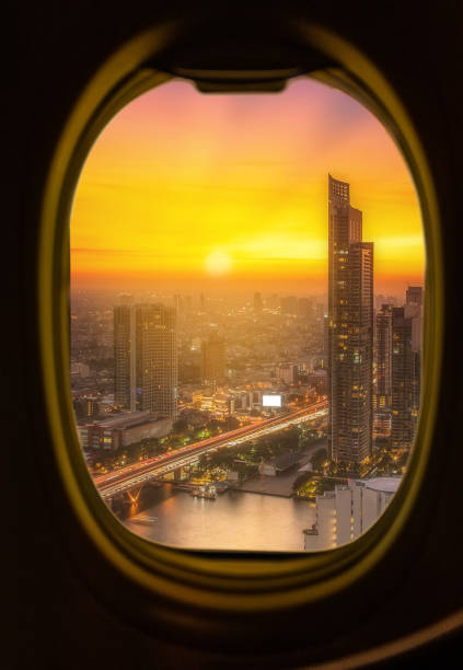 istock the sunset Bangkok cityscape see from plane 1082005266