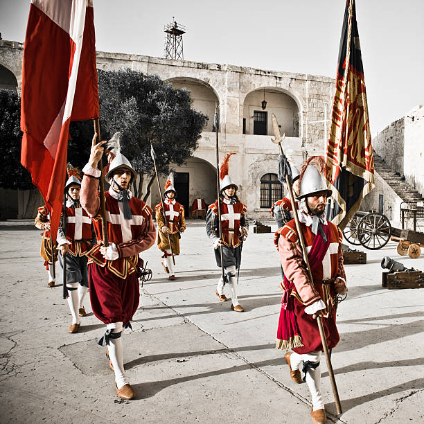 istock knights marching in fortress 108200619
