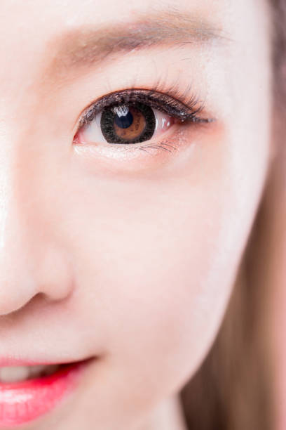 istock woman with circle contact lenses 1082006322