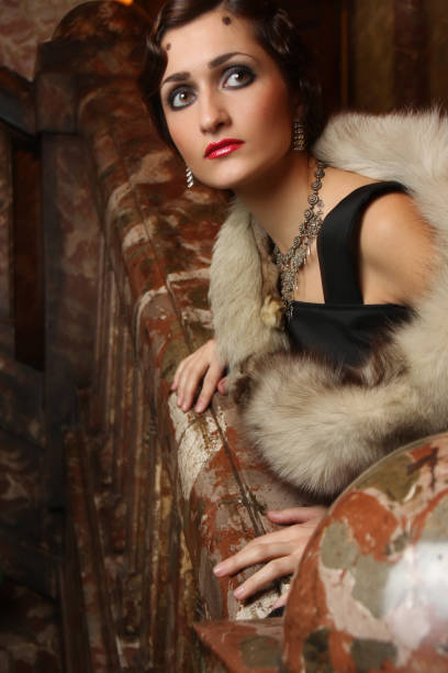 istock Vintage Woman Looking Over Railing of Staircase 108200699