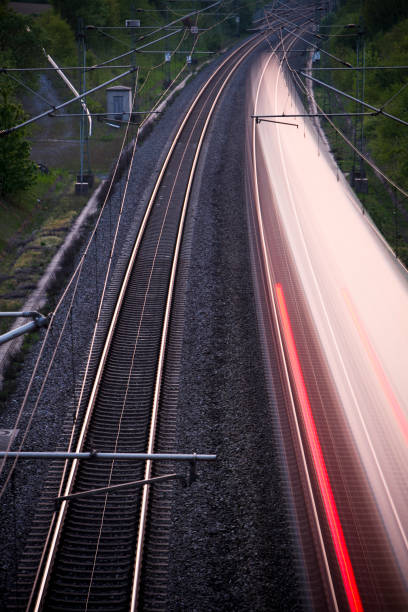 istock Motion Blur of High Speed Train on Railway Tracks 108200764