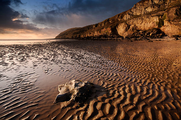 istock Sunset on Rocky Coastline and Beach with Tide Going Out 108201612