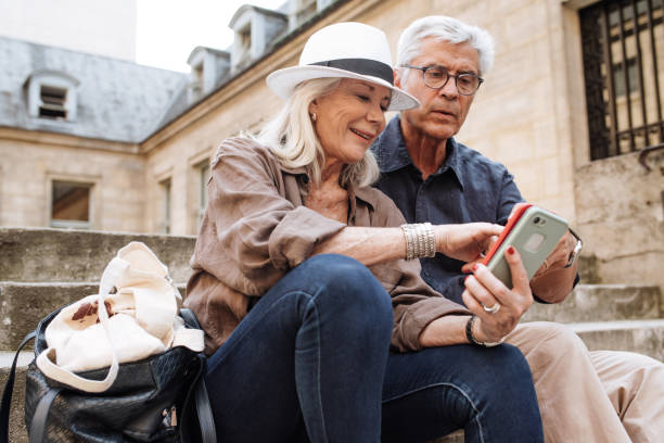 istock Senior couple with cellphone 1082024106