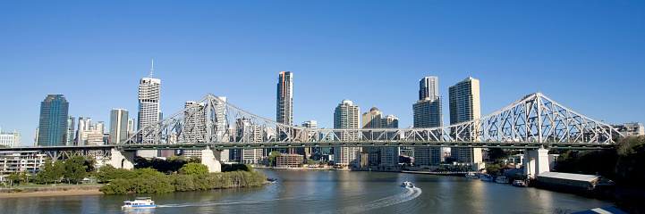 Brisbane CBD panorama with Storey Bridge and the Brisbane River.