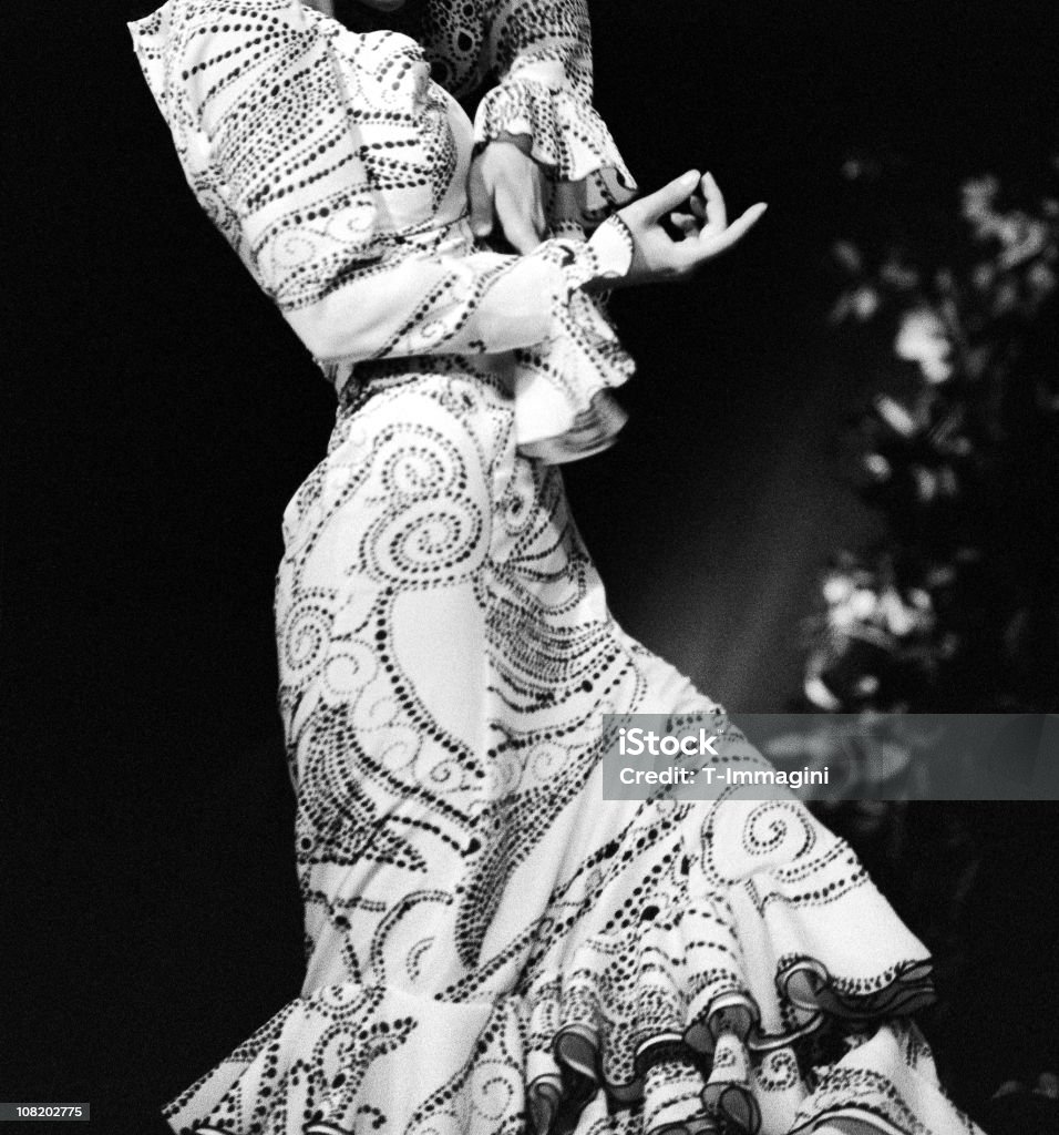 Retrato de Flamenco bailarín de manos, blanco y negro - Foto de stock de Tango libre de derechos