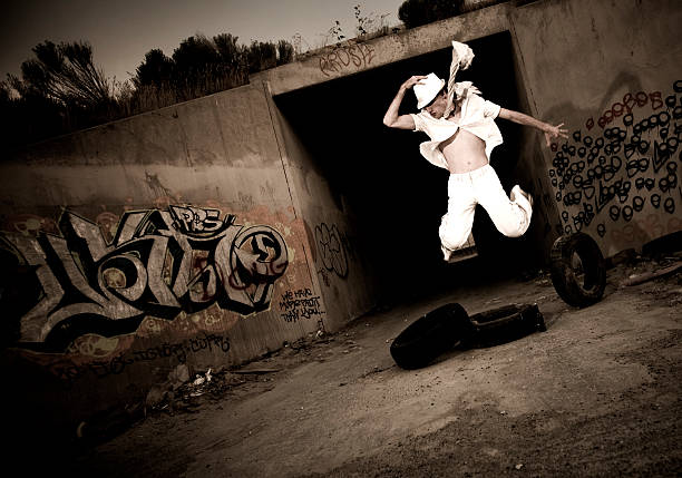 istock Jumping In Front of Grunge Tunnel 108202846