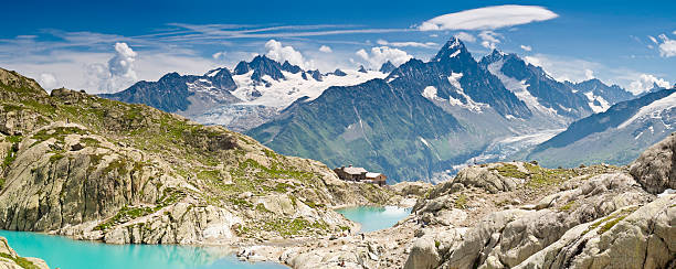 azul lago alpino glaciar pinnacles - white lake imagens e fotografias de stock