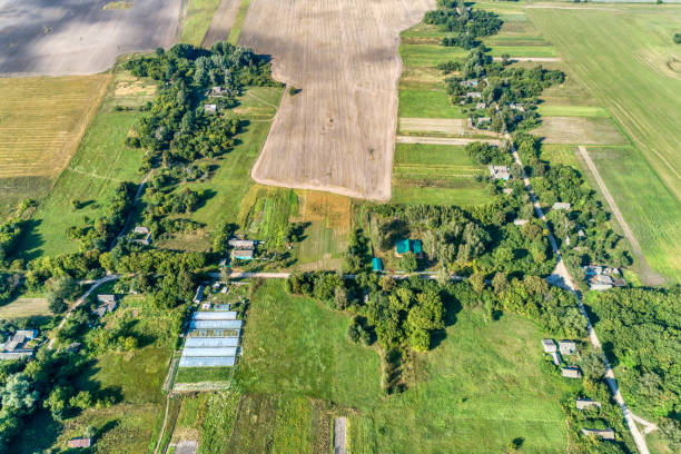 istock Russian sparsely populated village. View from above. 1082030478