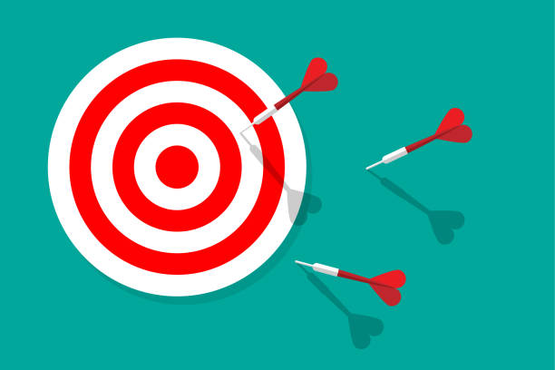 target dan dart - papan lempar panah ilustrasi stok