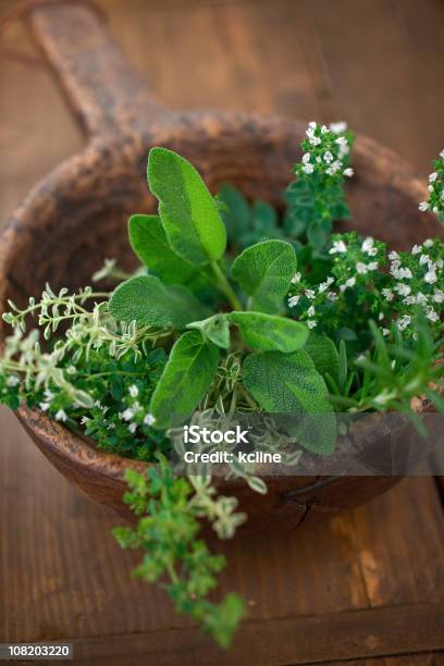 Rústico Plantas Aromáticas - Fotografias de stock e mais imagens de Bouquet garni - Bouquet garni, Orégão, Alecrim