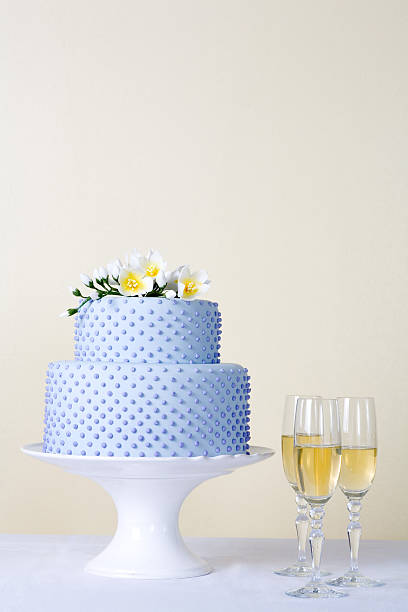 cake with champagne stock photo