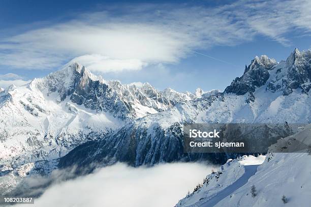 Mountains Of Chamonix Stock Photo - Download Image Now - Mountain, Snow, European Alps