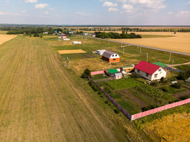 istock Rural autumn landscape from height in Russia 1082039002