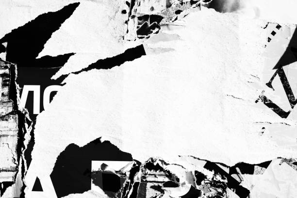 istock Blank white black old ripped torn paper crumpled creased posters grunge textures backdrop backgrounds placard 1082039072