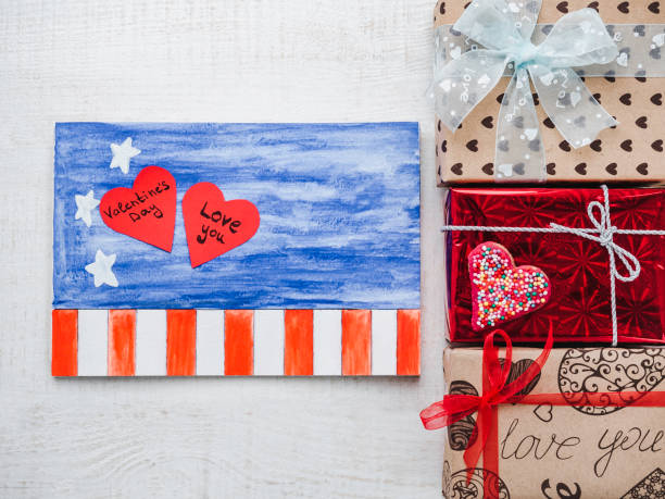 istock Bright gift boxes tied with a ribbon 1082045018
