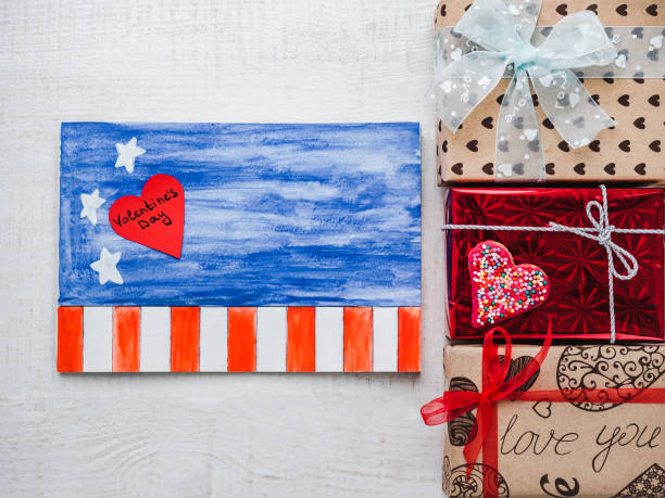 istock Bright gift boxes tied with a ribbon 1082046978