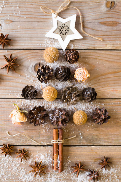 istock Christmas tree made of cones, roses,  anis, sycamore 1082055608